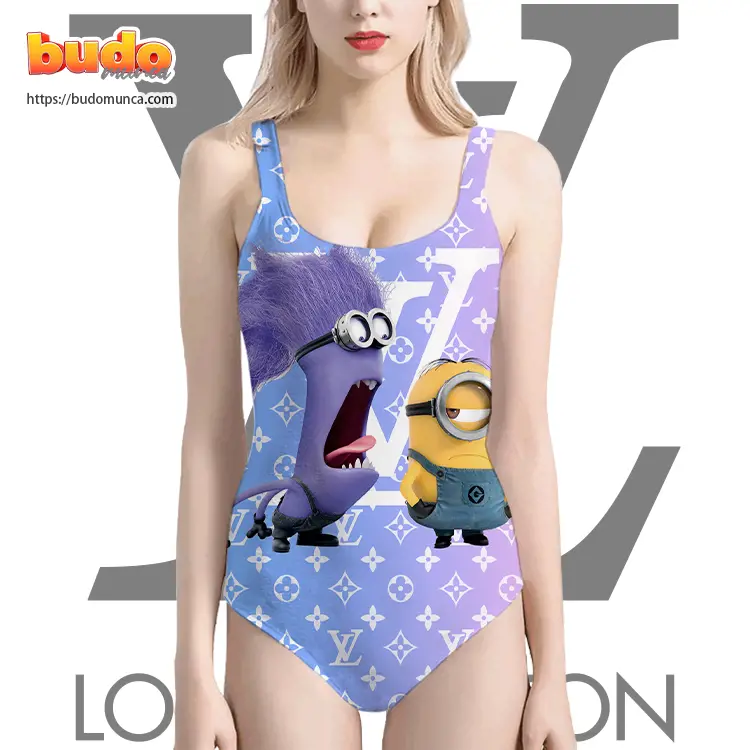 Lv feat despicable me minion swimsuit louis vuitton gift uninque for women